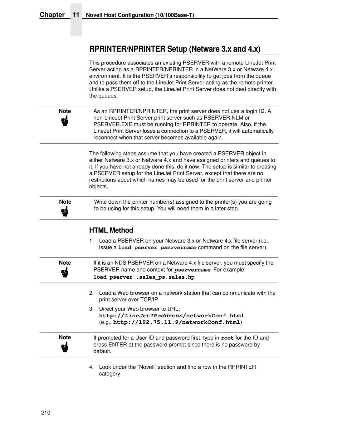 HP LQH-HW 3ULQWHUV manual RPRINTER/NPRINTER Setup Netware 3.x, Load pserver .salesps.sales.hp 