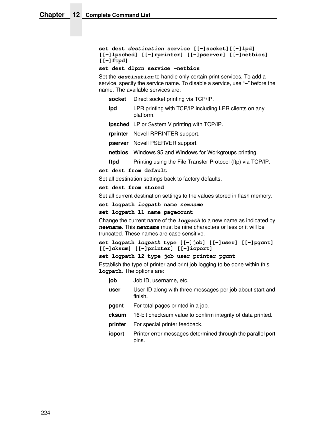 HP LQH-HW 3ULQWHUV manual Set dest from default, Set dest from stored 