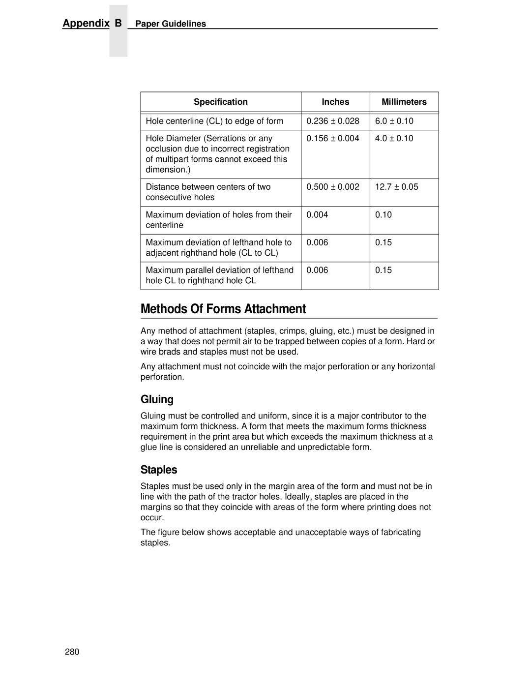 HP LQH-HW 3ULQWHUV manual Methods Of Forms Attachment, Gluing, Staples 