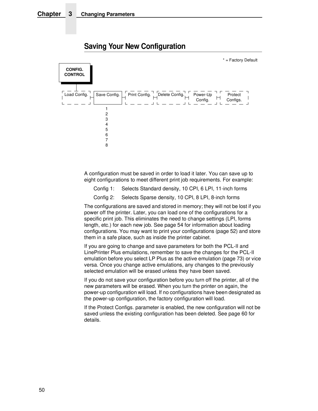 HP LQH-HW 3ULQWHUV manual Saving Your New Configuration, Config Control 