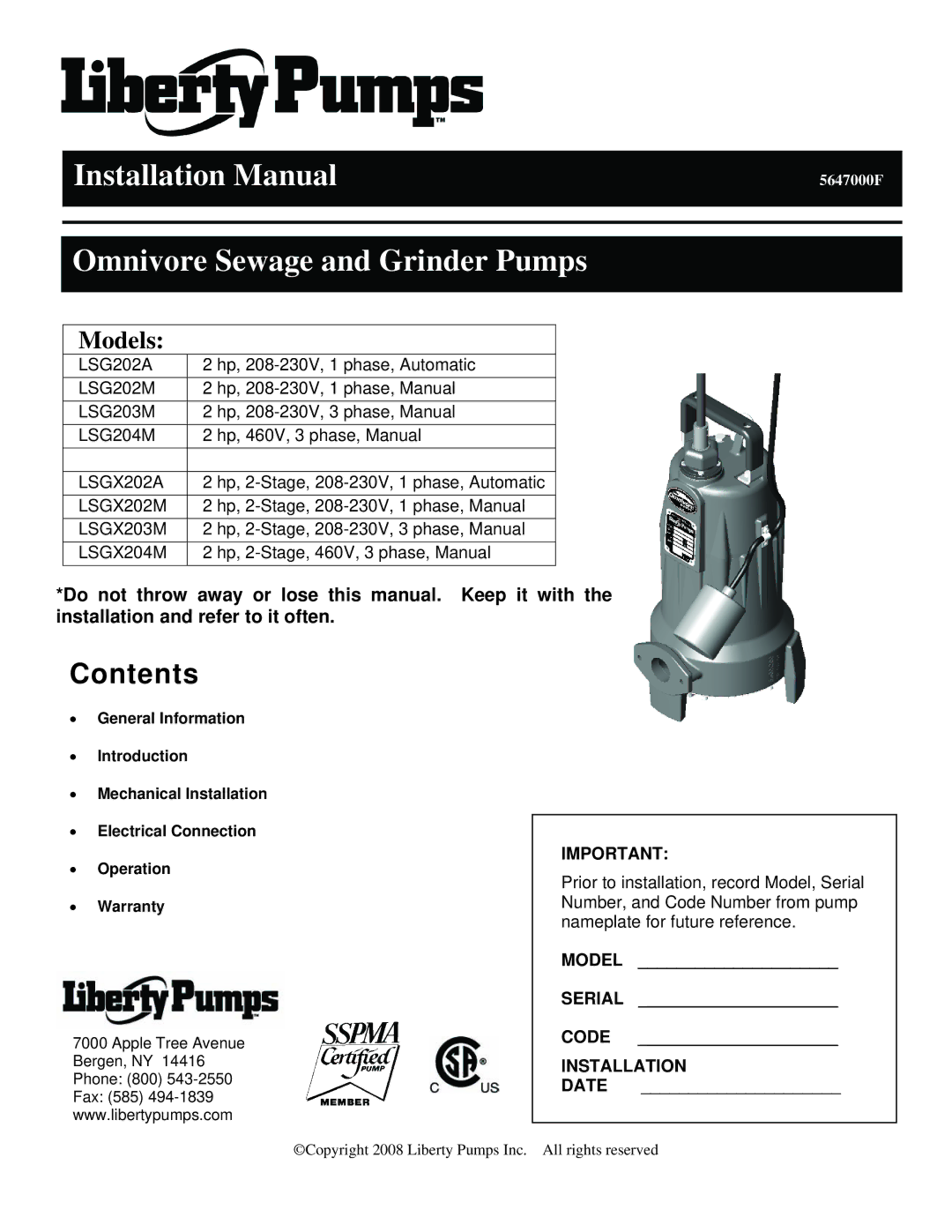 HP LSGX203M, LSGX204M, LSGX202A, LSG204M, LSG202M, LSG202A manual Installation Manual 