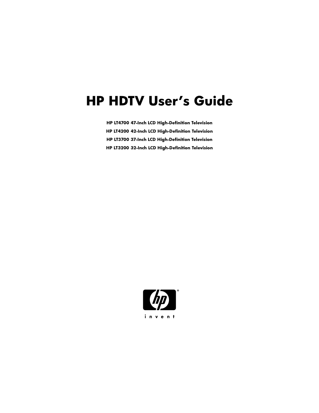 HP LT3200 32 inch Professional manual HP Hdtv User’s Guide 