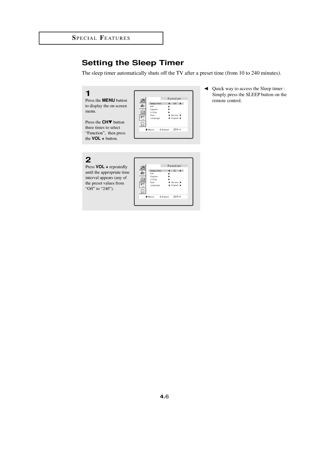 HP LTN1765 manual Setting the Sleep Timer, Press the Menu button to display the on-screen menu 