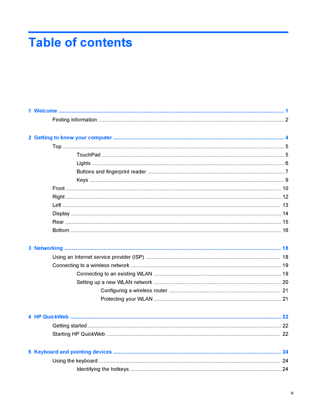 HP LW923AW manual Table of contents 