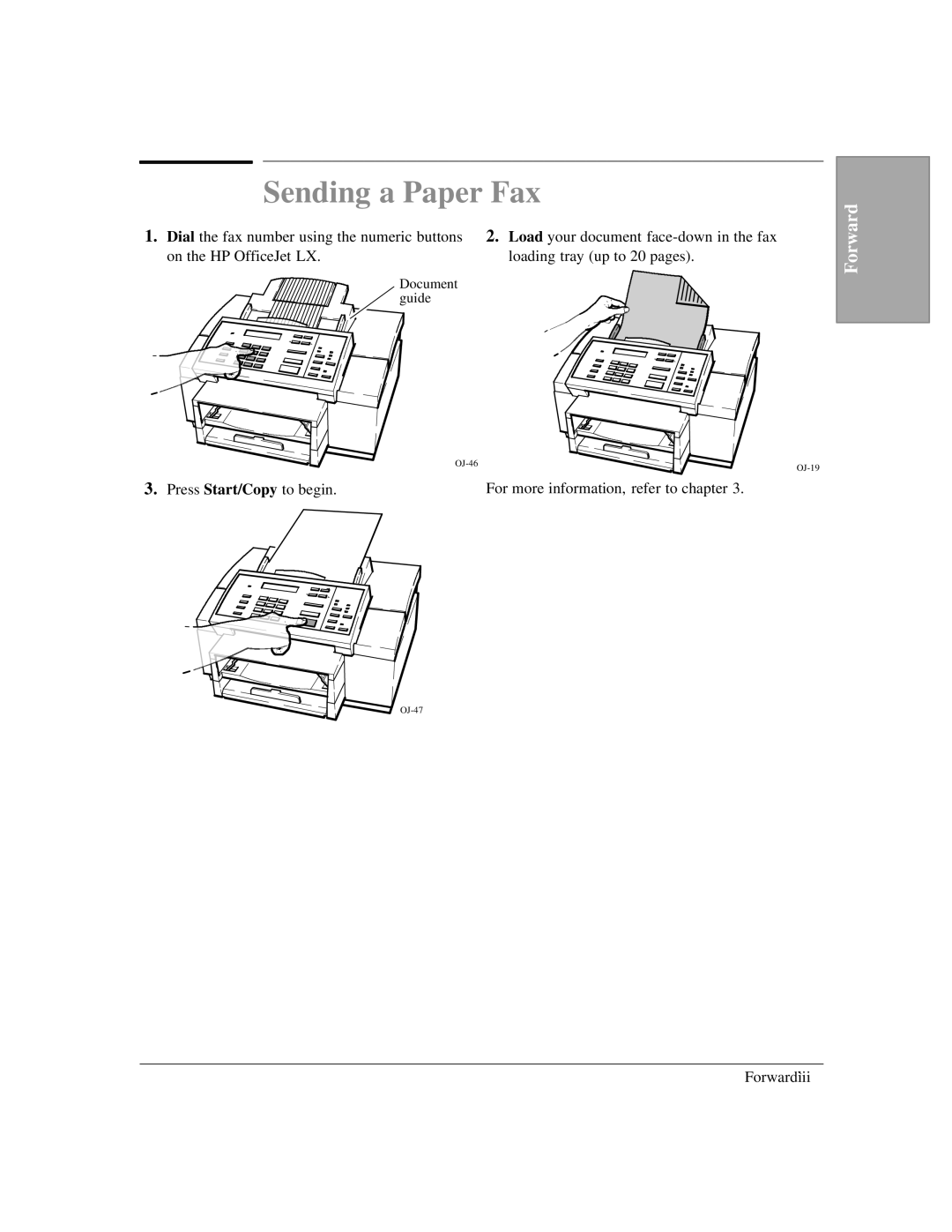 HP LX manual Sending a Paper Fax 