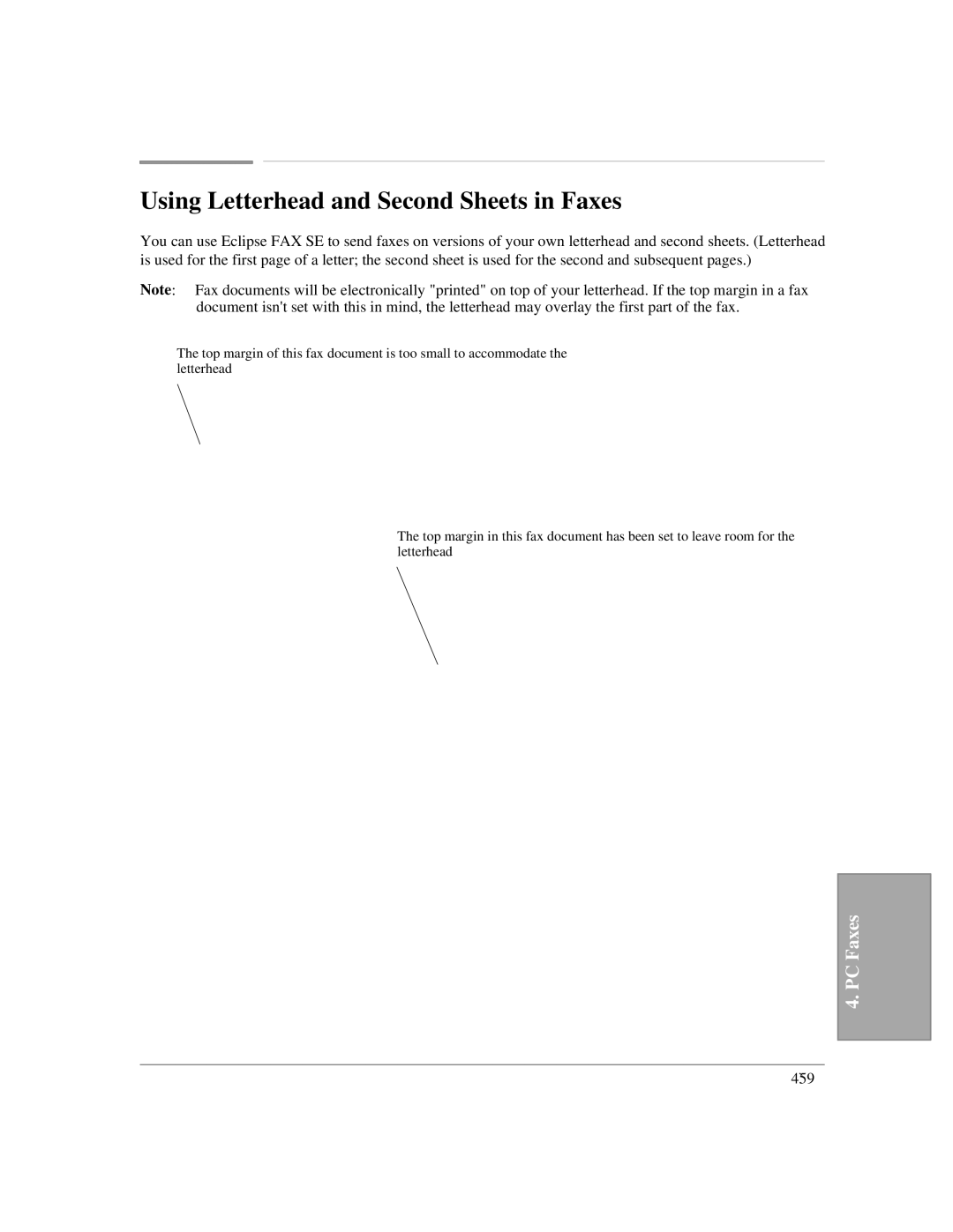 HP LX manual Using Letterhead and Second Sheets in Faxes 