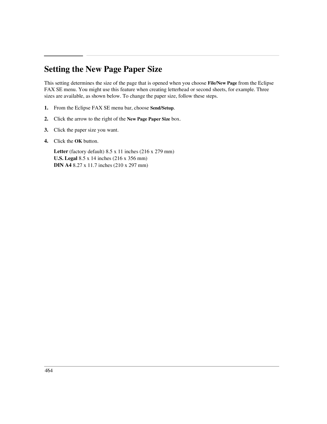 HP LX manual Setting the New Page Paper Size 