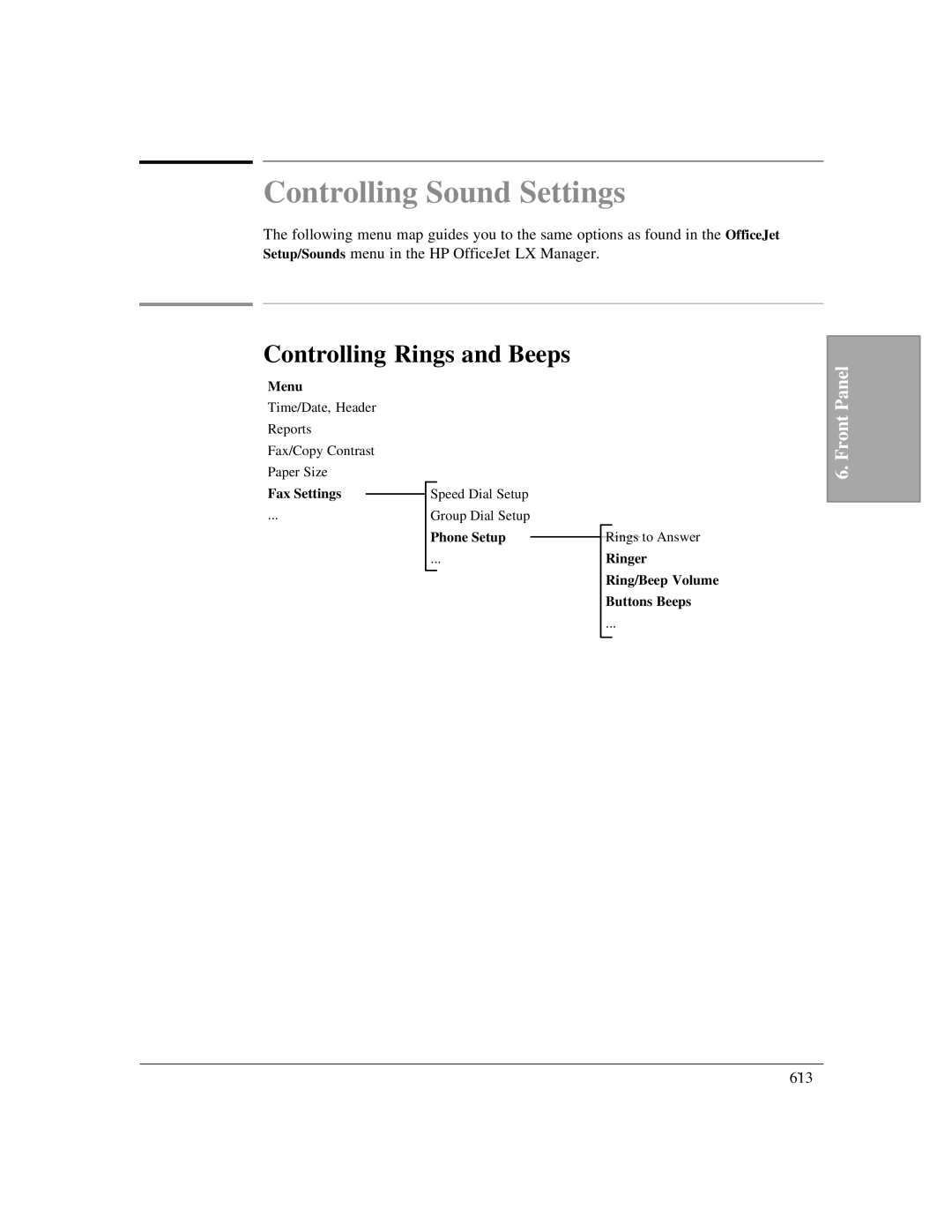 HP LX manual Controlling Sound Settings, Controlling Rings and Beeps, Ringer Ring/Beep Volume Buttons Beeps 