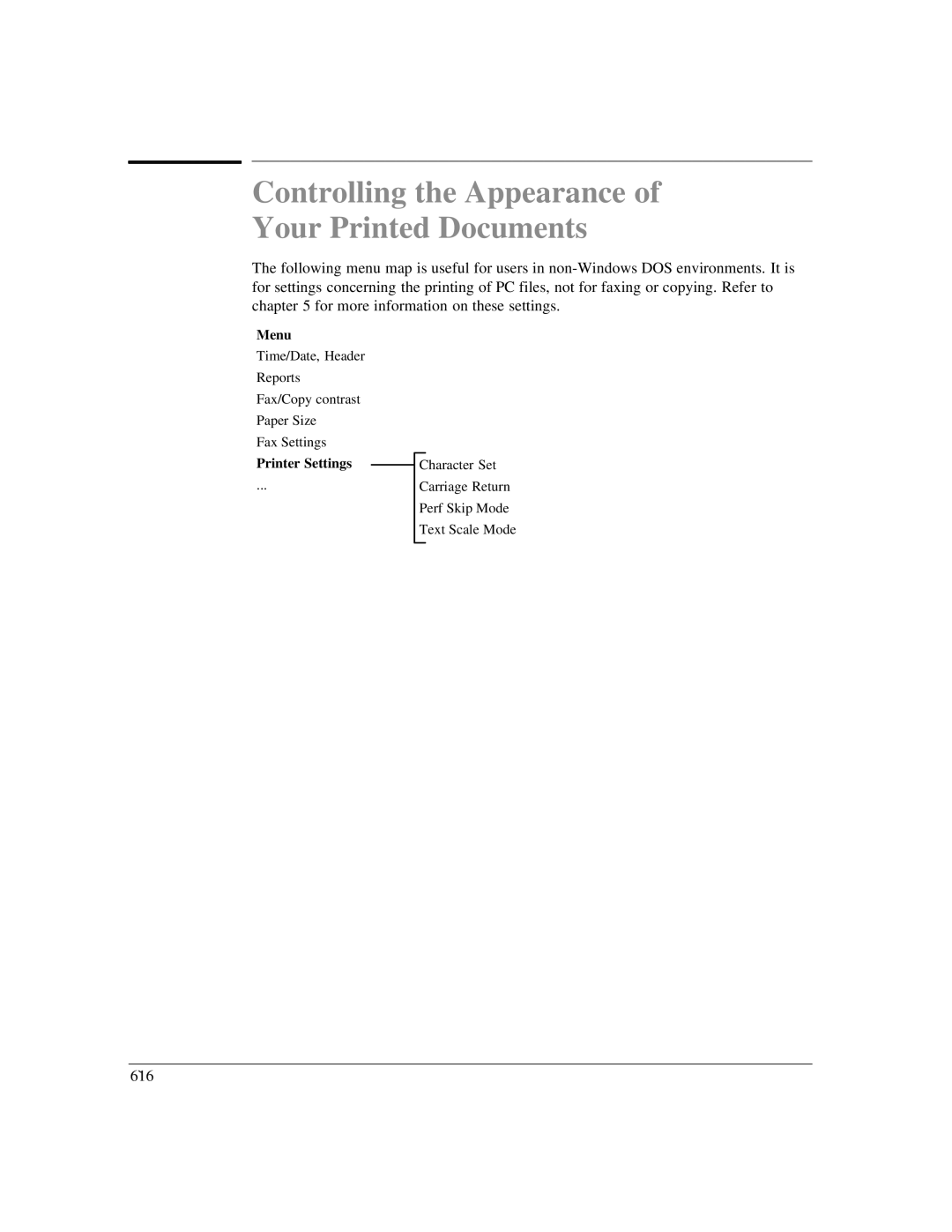 HP LX manual Controlling the Appearance of Your Printed Documents, Printer Settings 