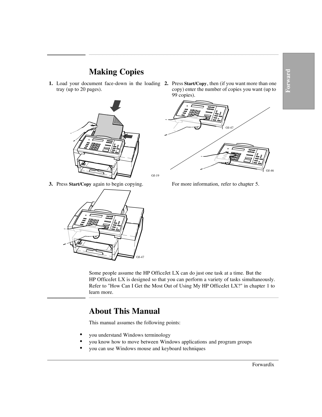 HP LX manual Making Copies, About This Manual 