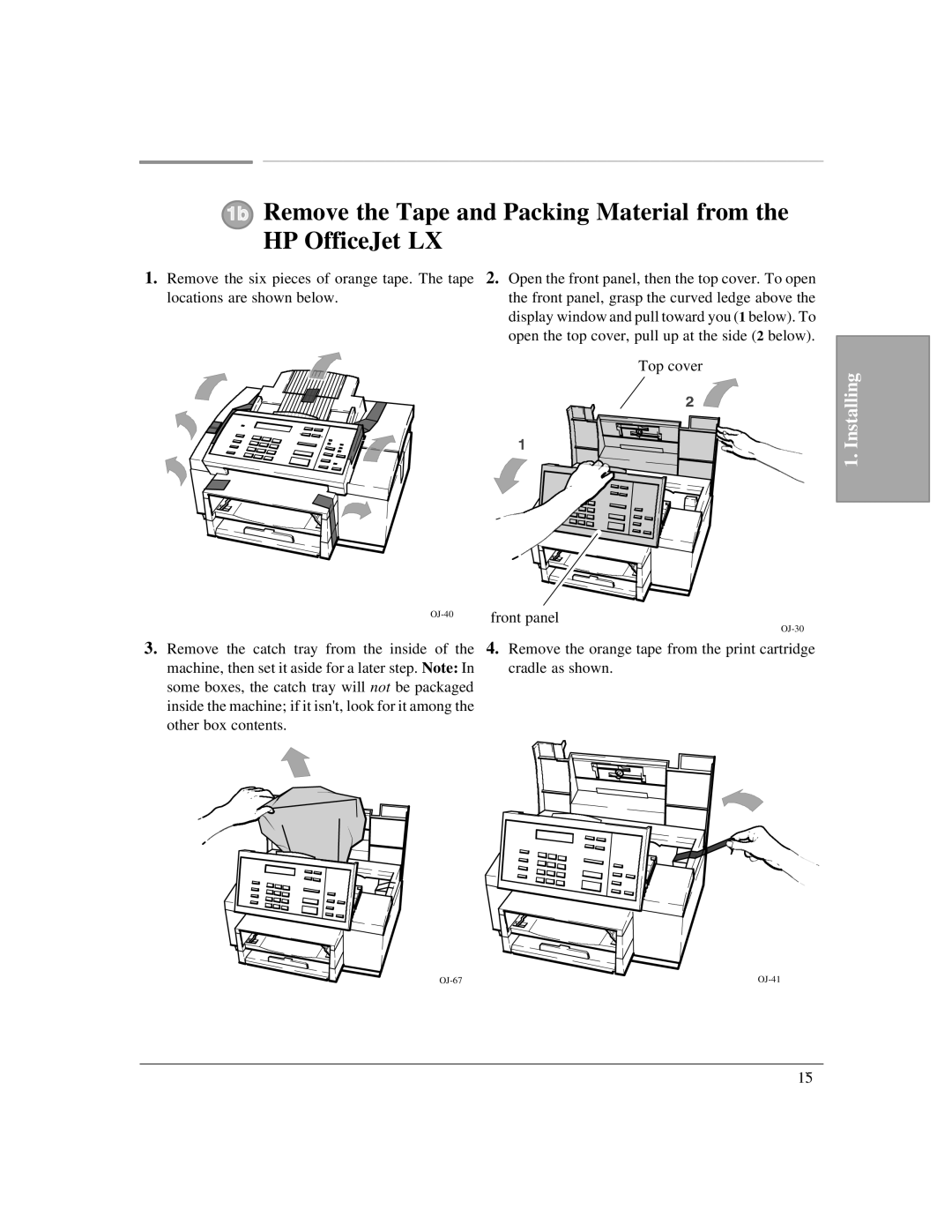 HP manual Remove the Tape and Packing Material from, HP OfficeJet LX 