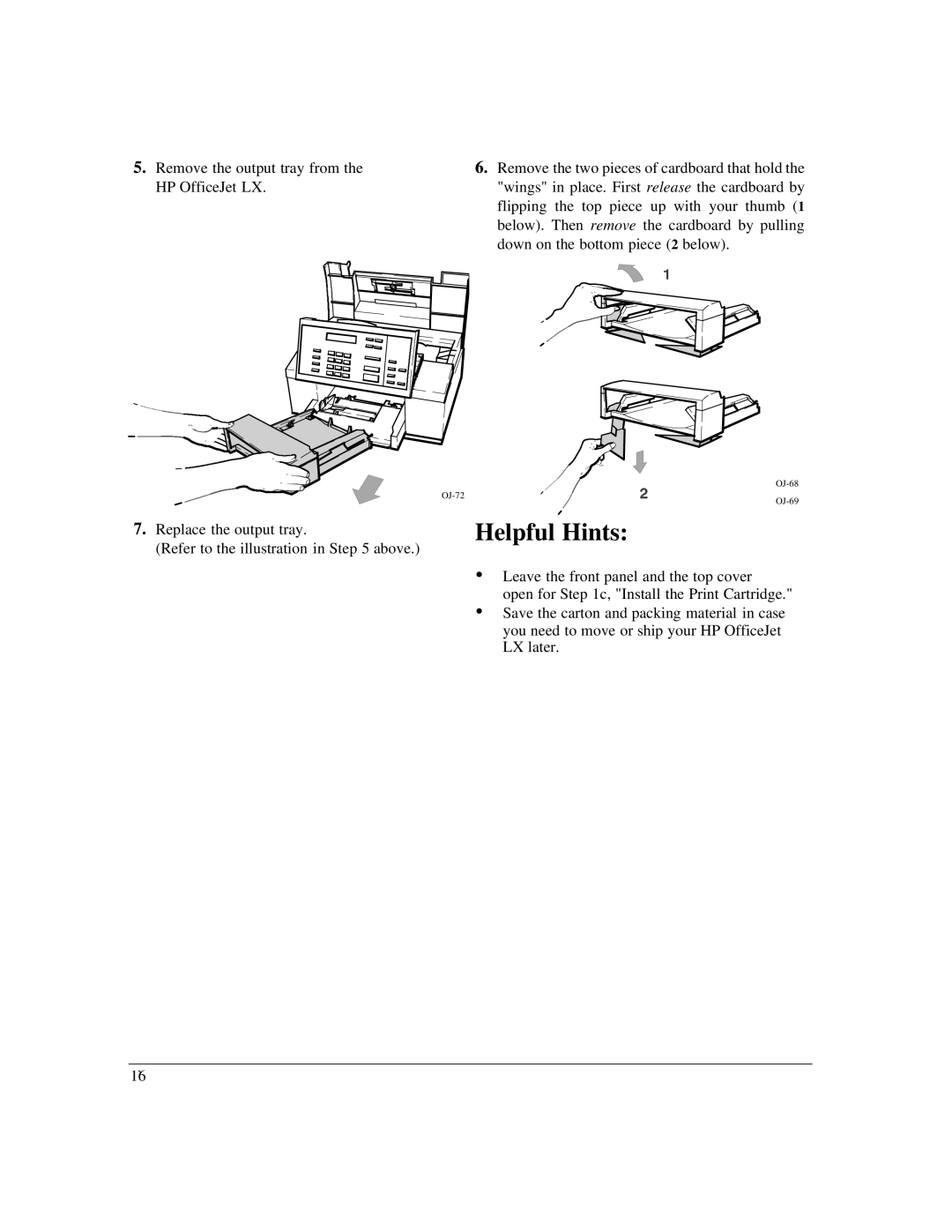 HP LX manual Helpful Hints 