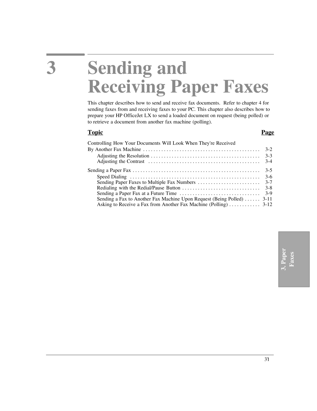 HP LX manual Sending and Receiving Paper Faxes 