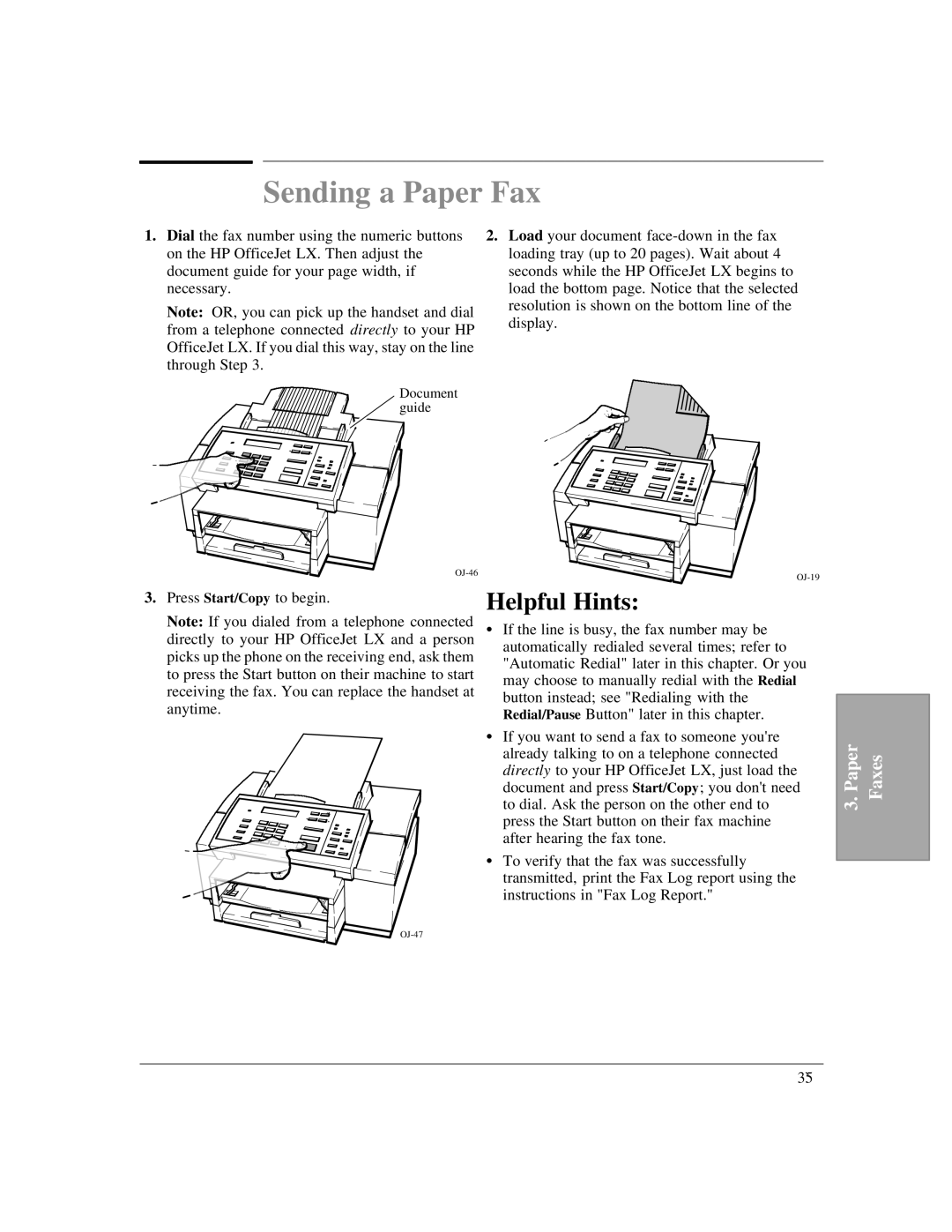 HP LX manual Press Start/Copy to begin 