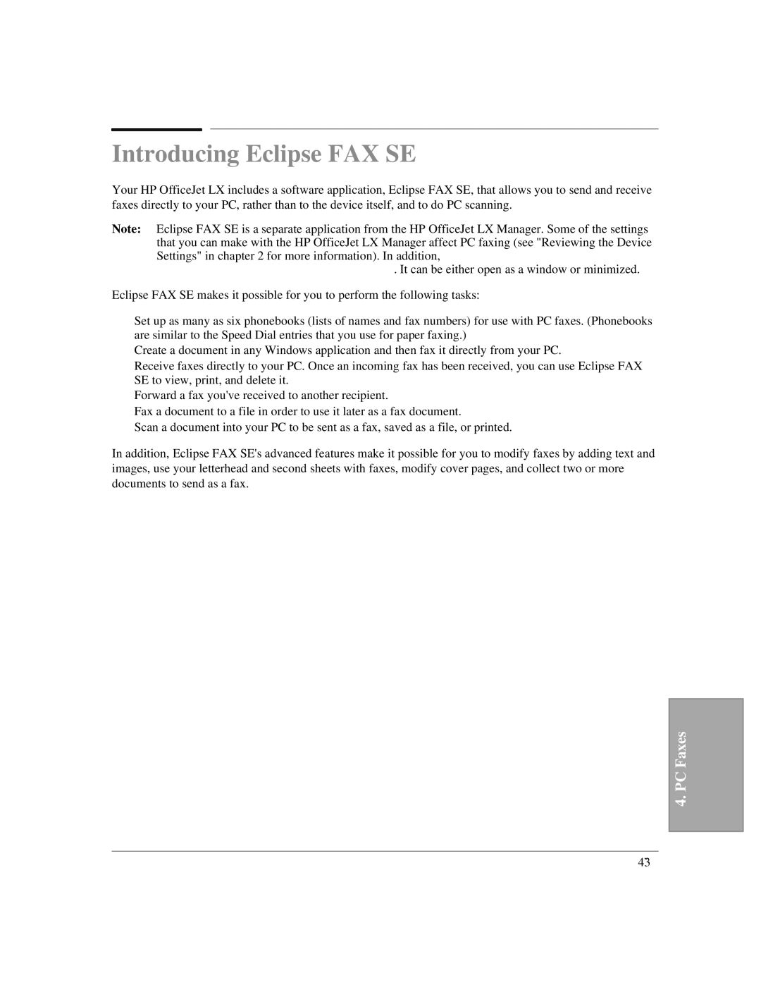 HP LX manual Introducing Eclipse FAX SE 