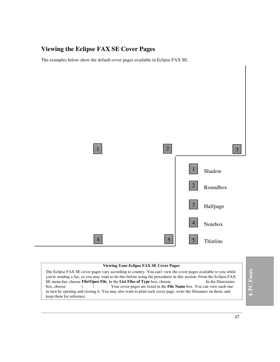 HP LX manual Viewing the Eclipse FAX SE Cover Pages, Viewing Your Eclipse FAX SE Cover Pages 