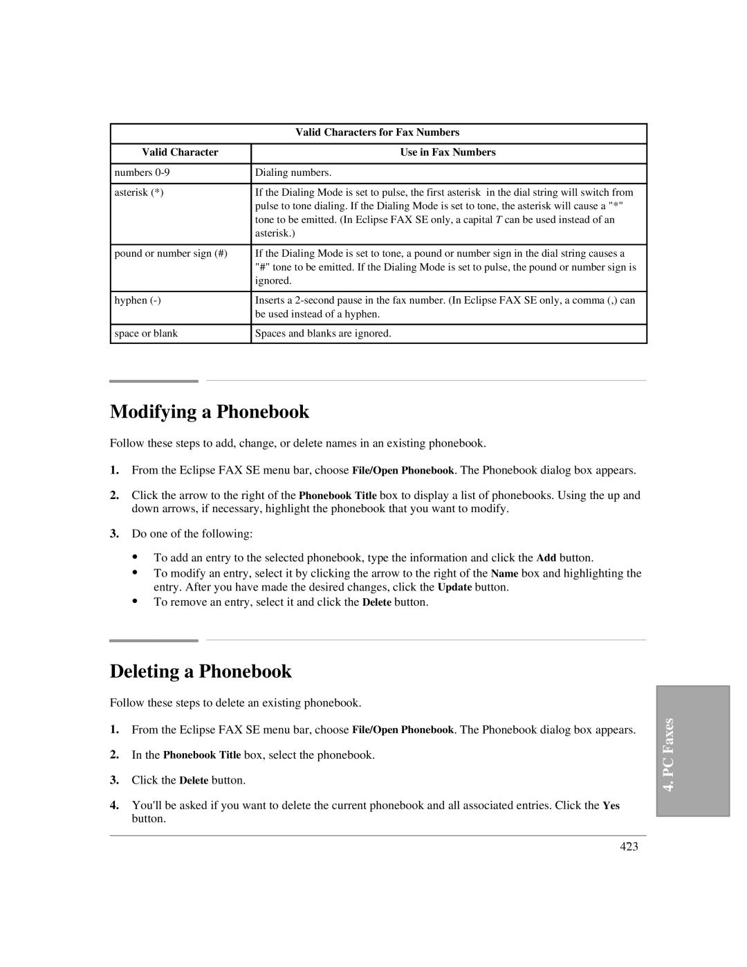 HP LX manual Modifying a Phonebook, Deleting a Phonebook 