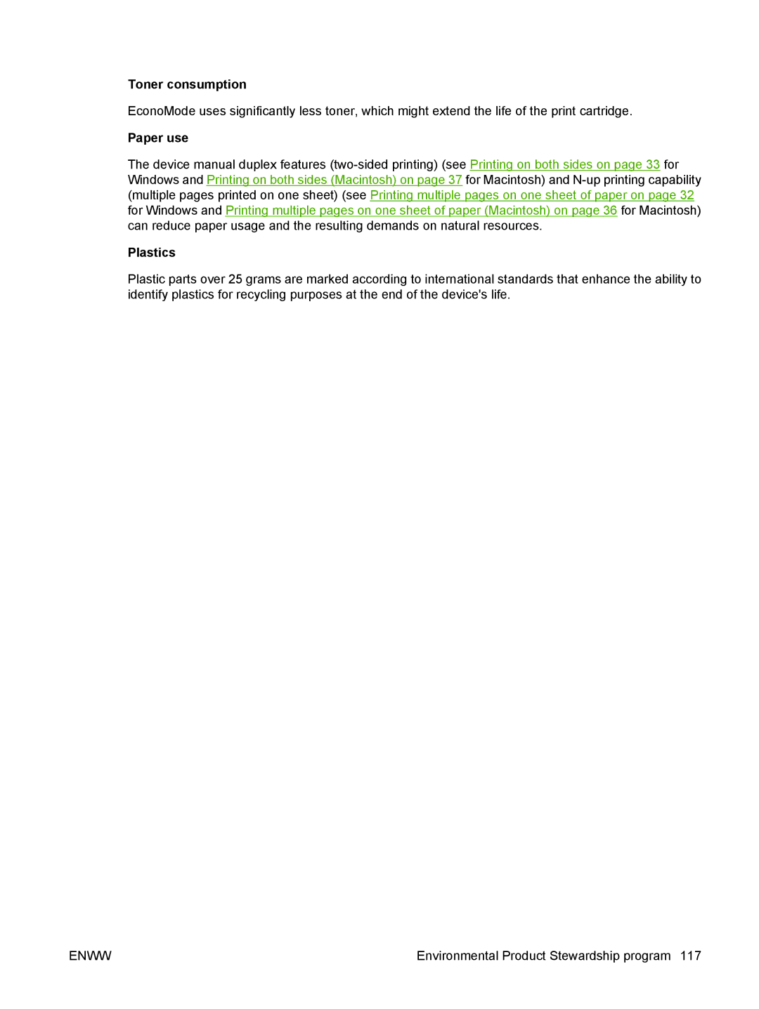 HP M1000 manual Toner consumption 