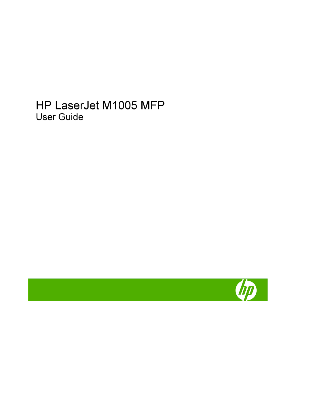 HP M1000 manual HP LaserJet M1005 MFP 