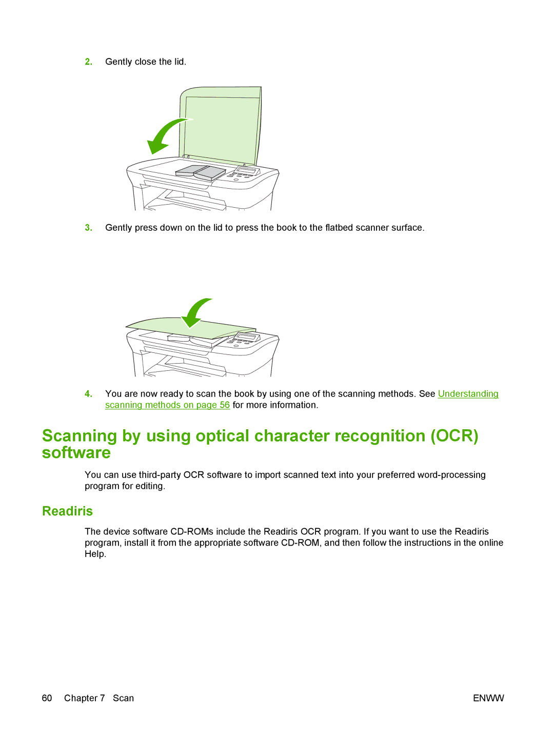 HP M1000 manual Scanning by using optical character recognition OCR software, Readiris 