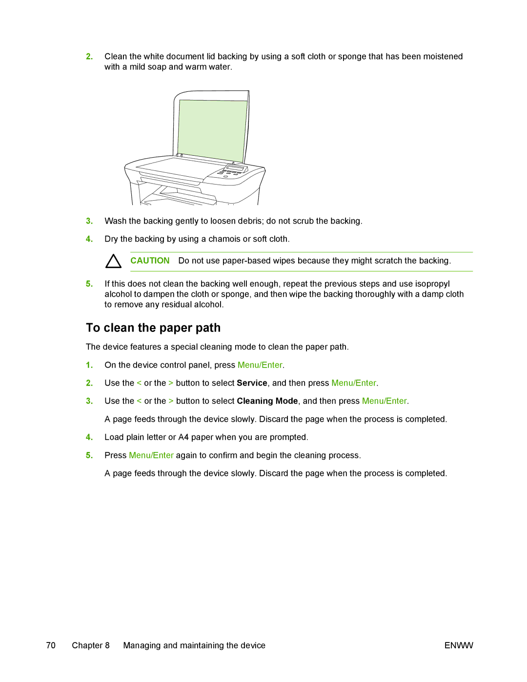 HP M1005 manual To clean the paper path 