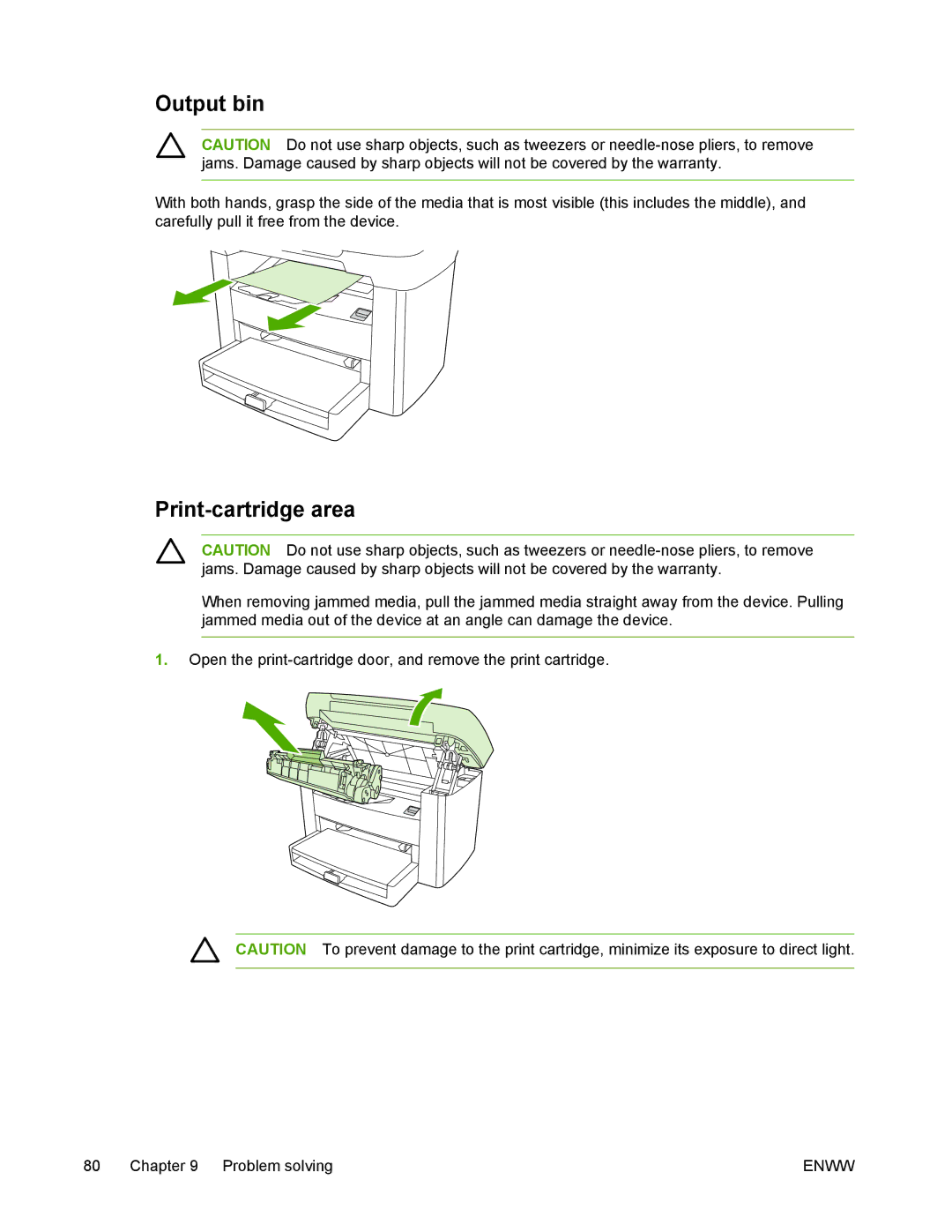 HP M1005 manual Output bin, Print-cartridge area 