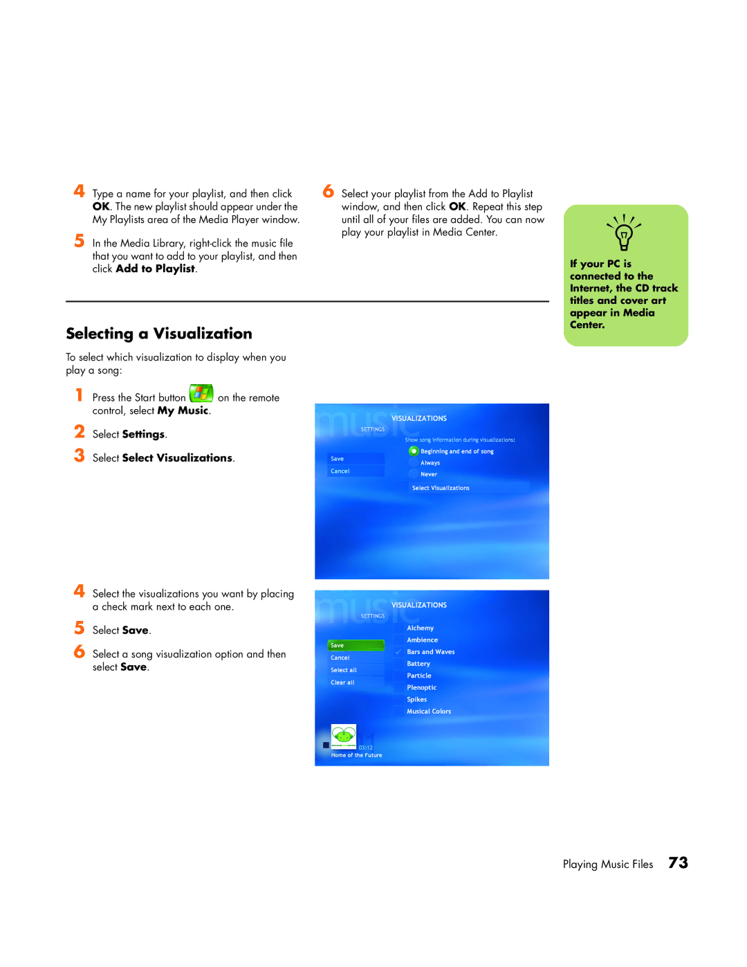 HP m1070n, m1050y (PJ697AV), m1000y (D7223L), m1050y (PU127AV) manual Selecting a Visualization, Select Select Visualizations 