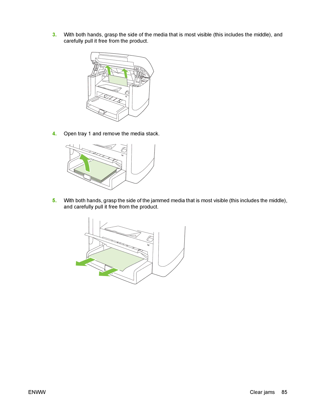 HP M1120 MFP manual Clear jams 