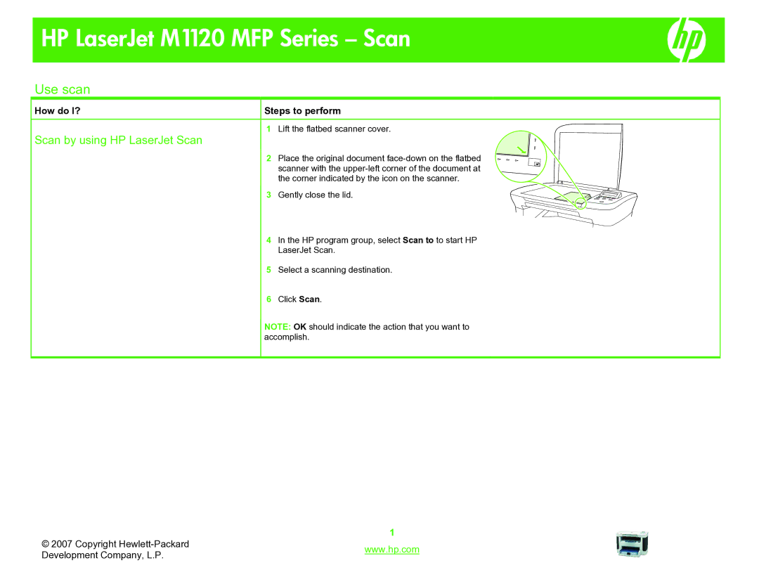 HP M1120 manual Use scan, Scan by using HP LaserJet Scan 