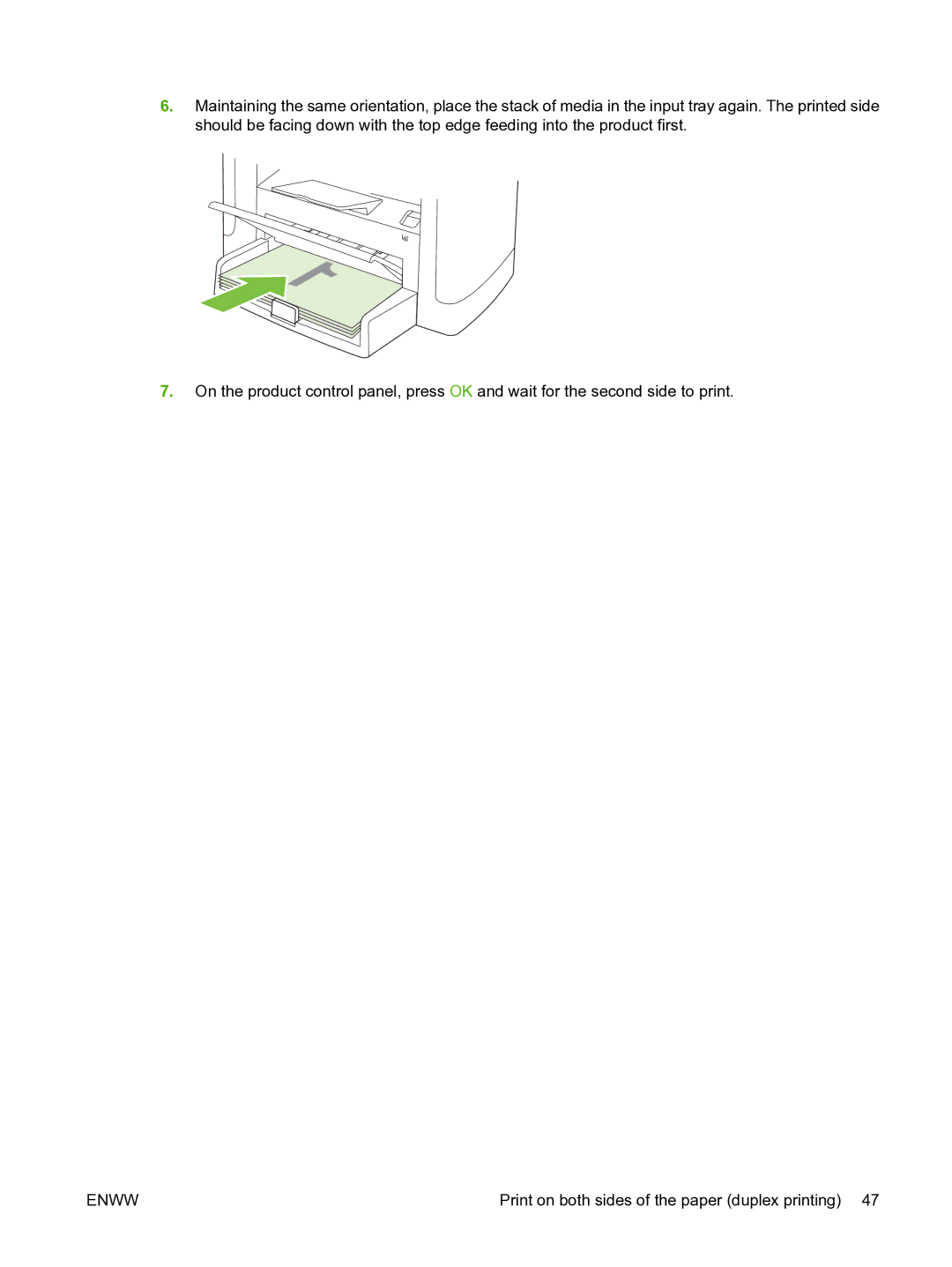 HP M1120n manual Print on both sides of the paper duplex printing 