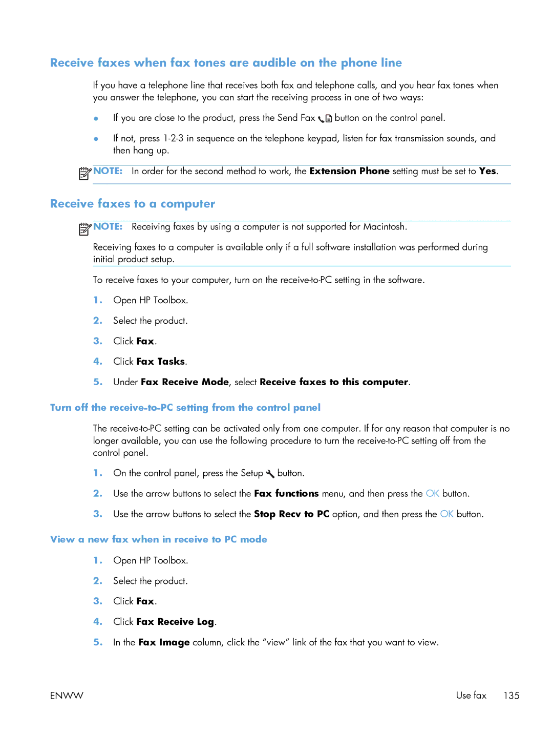HP M1213nf, M1216nfh, M1214nfh manual Receive faxes when fax tones are audible on the phone line, Receive faxes to a computer 
