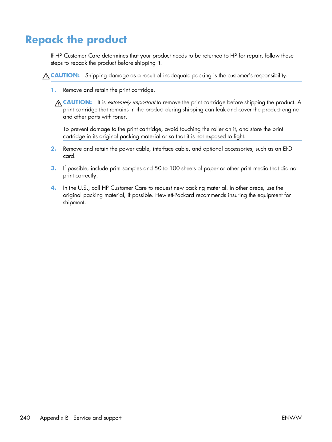 HP M1213nf, M1216nfh, M1214nfh manual Repack the product 