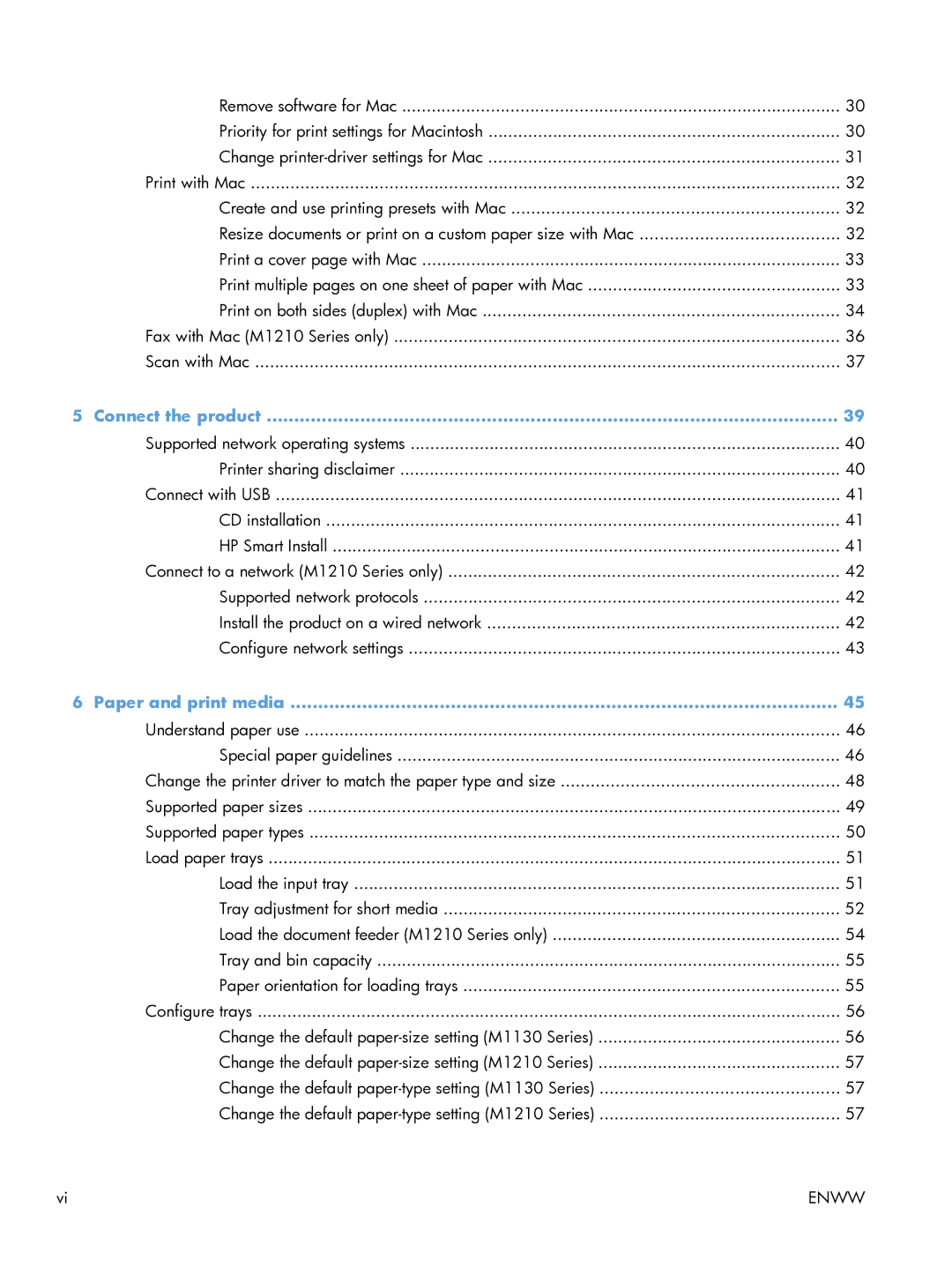 HP M1217NFW CE844A#BGJ manual Connect the product, Paper and print media 