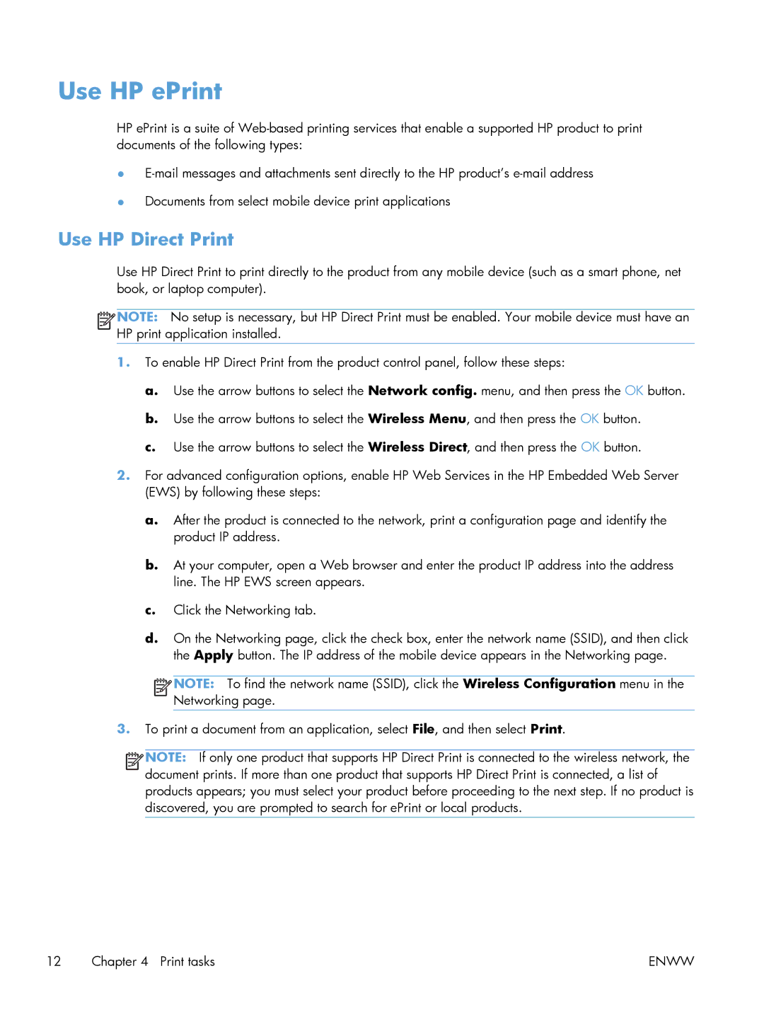 HP M1132, M1217nfw, M1136 manual Use HP ePrint, Use HP Direct Print 