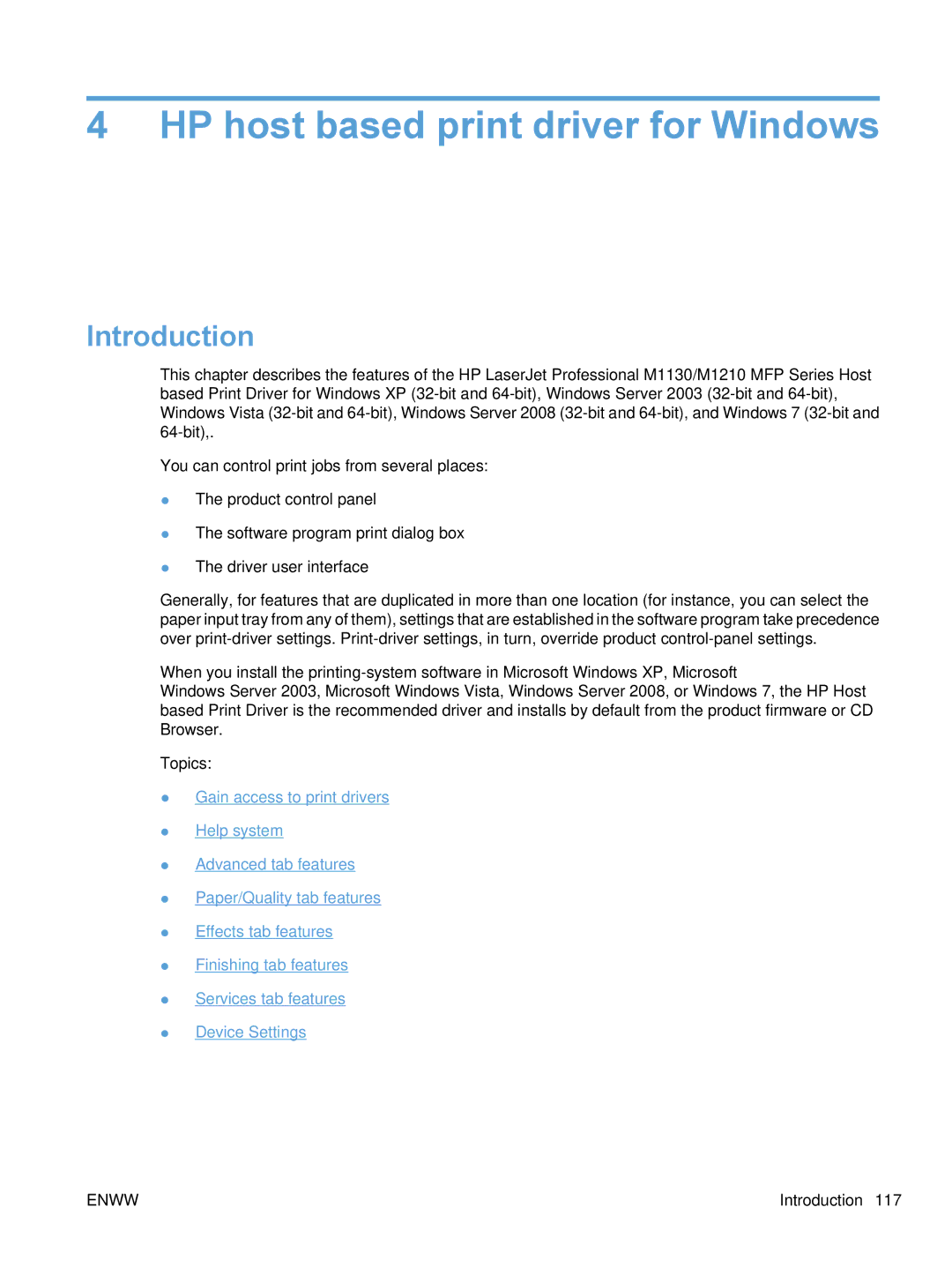 HP M1216nfh, M1217nfw, M1213nf, M1136 manual HP host based print driver for Windows 