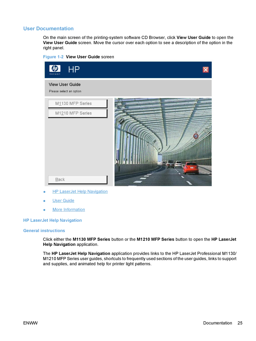 HP M1216nfh, M1217nfw, M1213nf, M1136 manual User Documentation, HP LaserJet Help Navigation General instructions 
