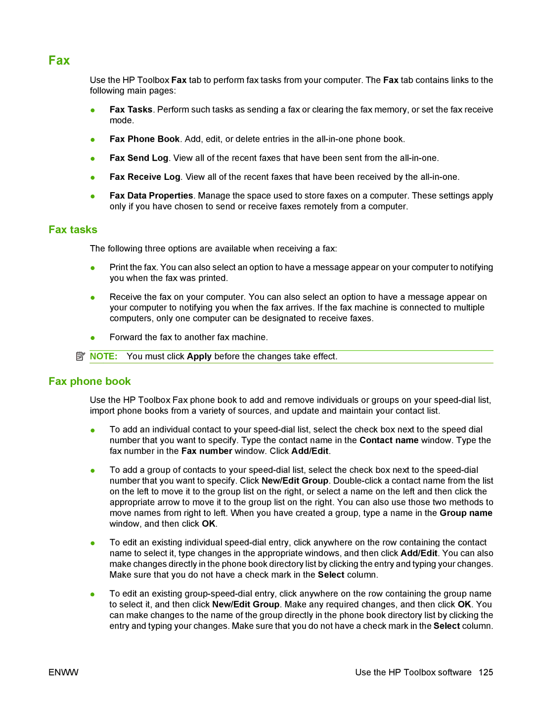 HP M1300 manual Fax tasks, Fax phone book 