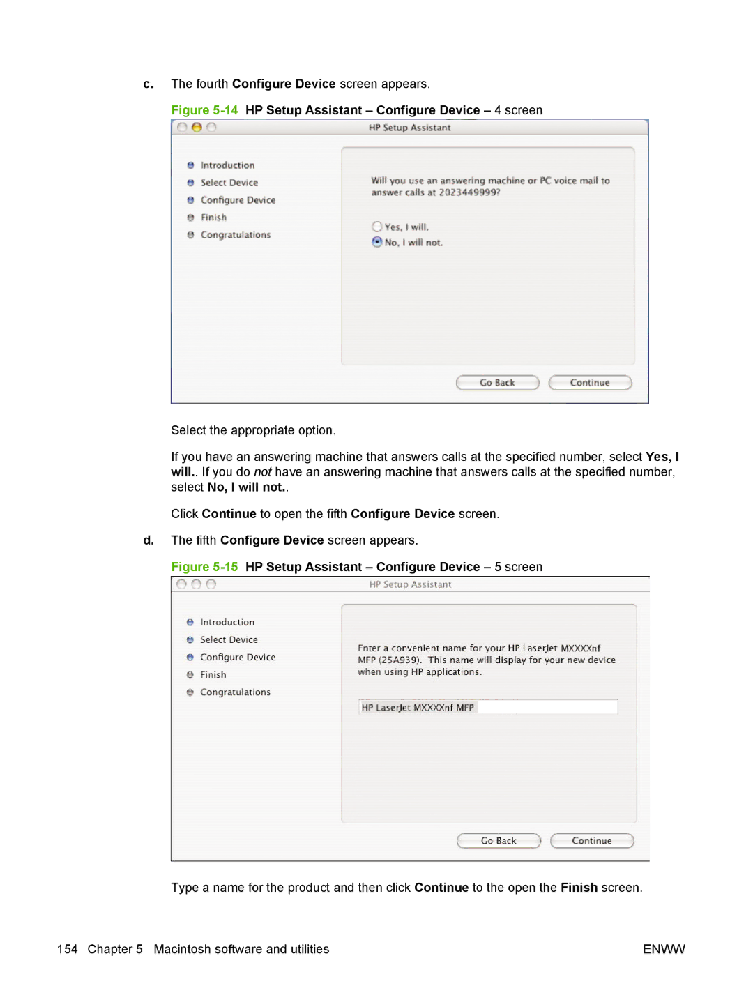 HP M1300 manual 14HP Setup Assistant Configure Device 4 screen 