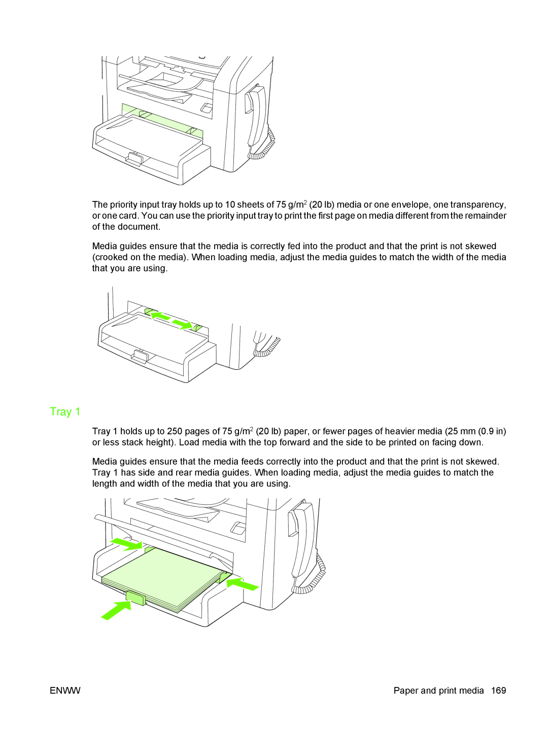 HP M1300 manual Tray 