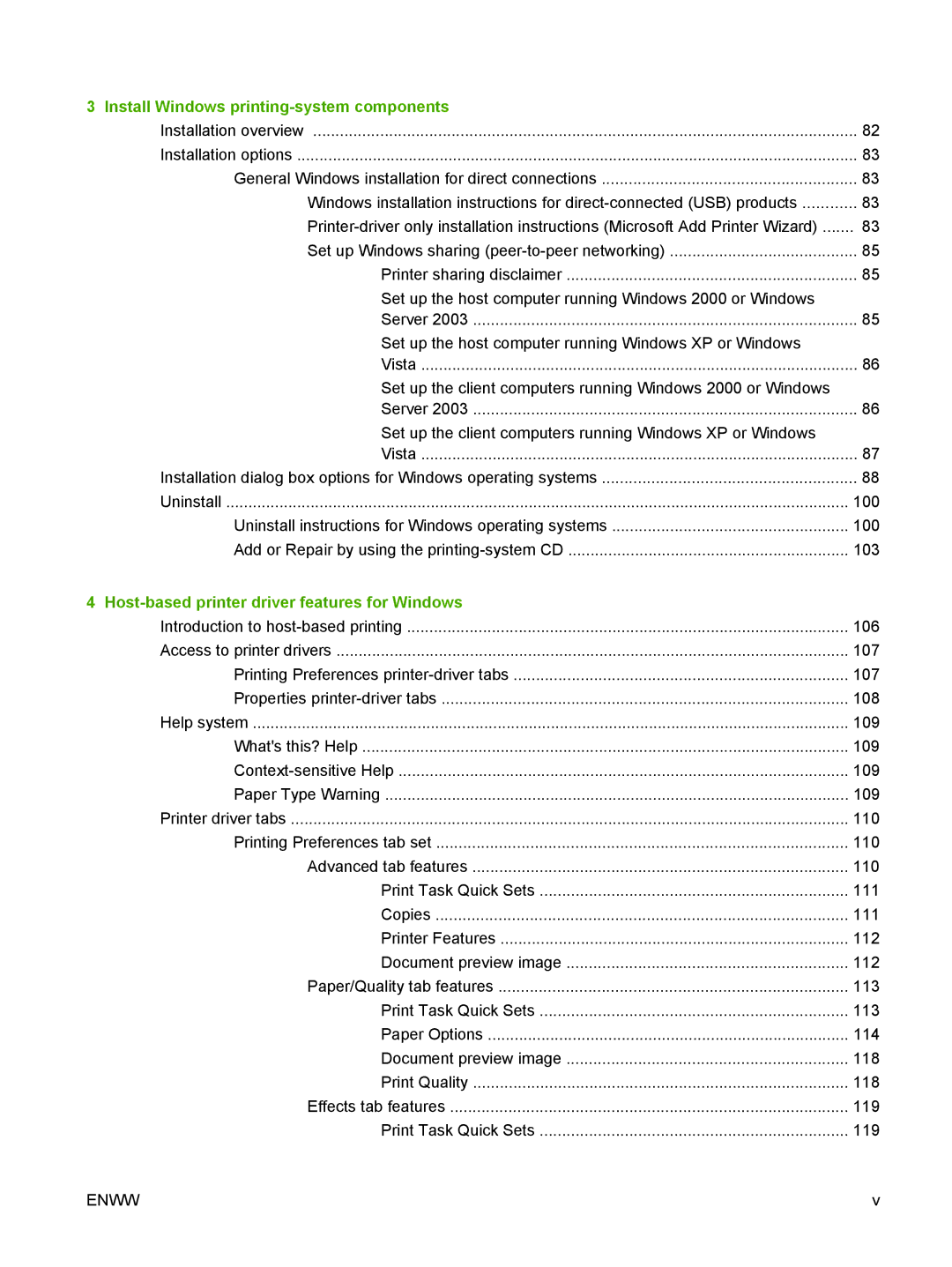 HP M1300 manual Install Windows printing-system components, Host-based printer driver features for Windows 