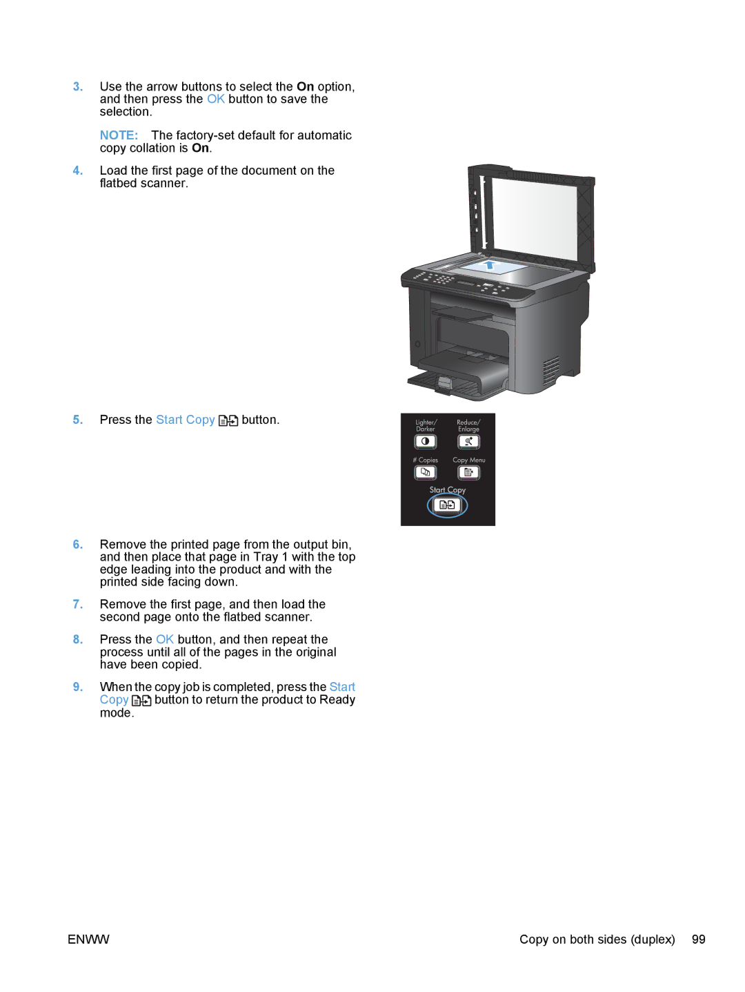 HP M1530 manual Copy Button to return the product to Ready 