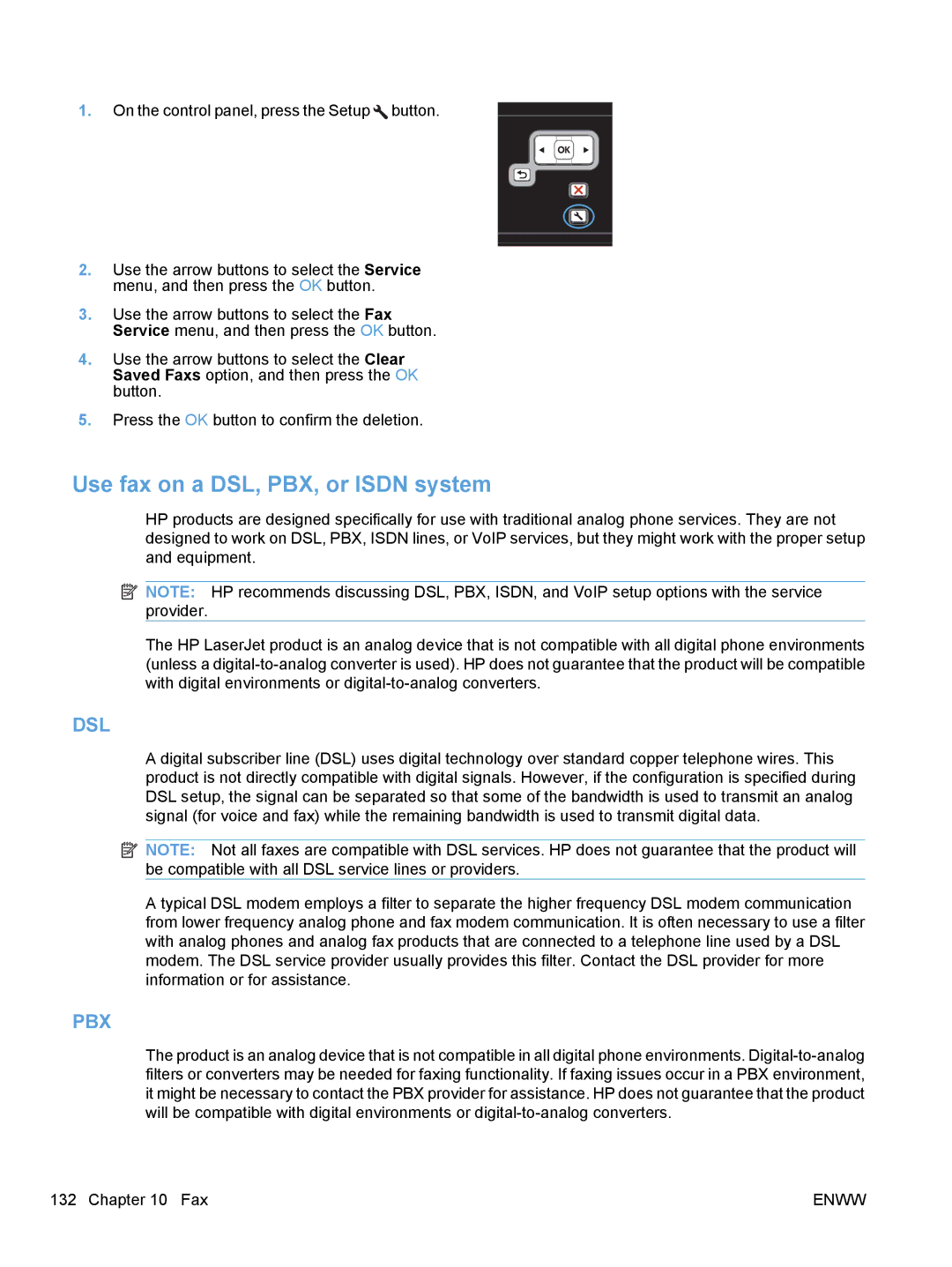 HP M1530 manual Use fax on a DSL, PBX, or Isdn system, Dsl 