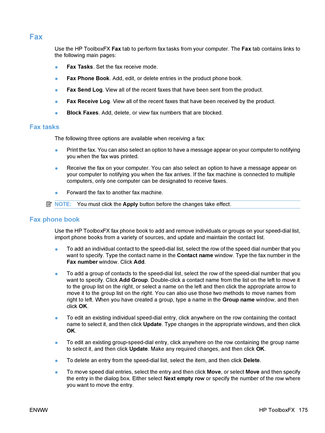 HP M1530 manual Fax tasks, Fax phone book 