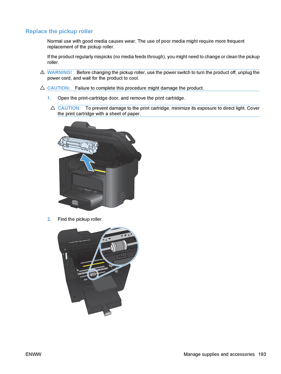 HP M1530 manual Replace the pickup roller 