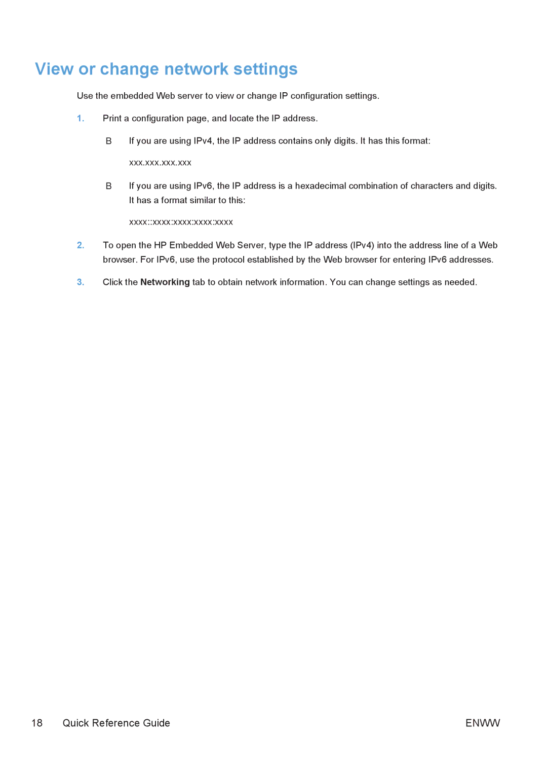 HP M1530 manual View or change network settings, Xxxxxxxxxxxxxxxxxxxx 