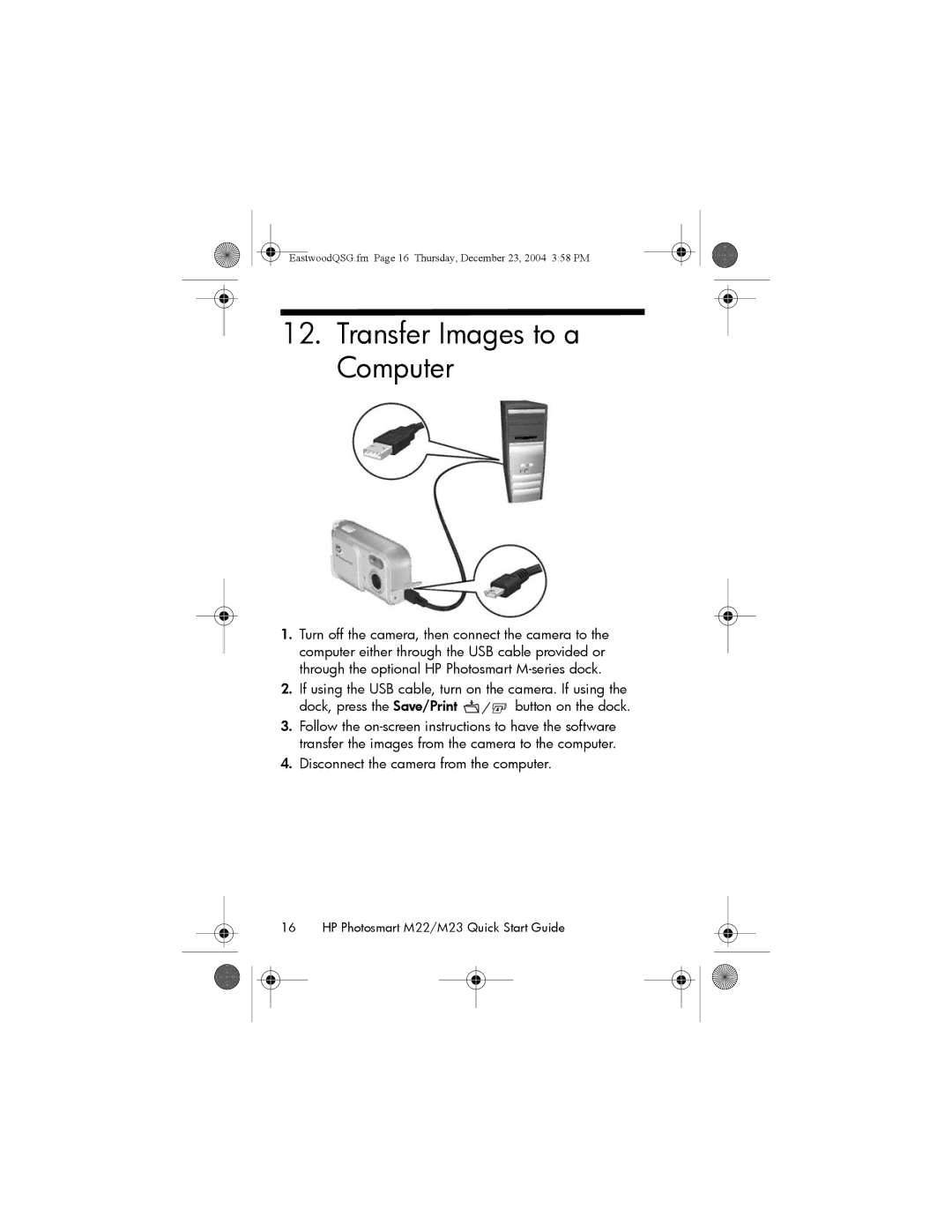 HP M23, M22 manual Transfer Images to a Computer, Disconnect the camera from the computer 