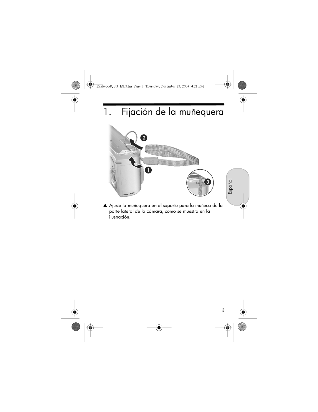 HP M22, M23 manual Fijación de la muñequera 