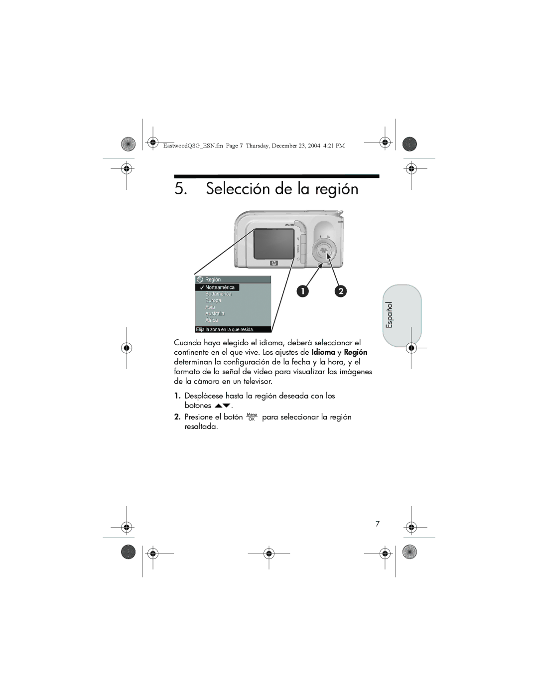 HP M22, M23 manual Selección de la región 