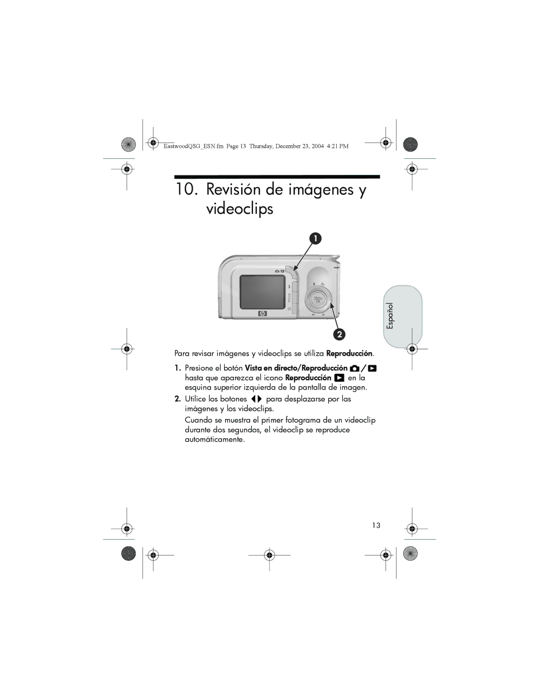 HP M22, M23 manual Revisión de imágenes y videoclips 