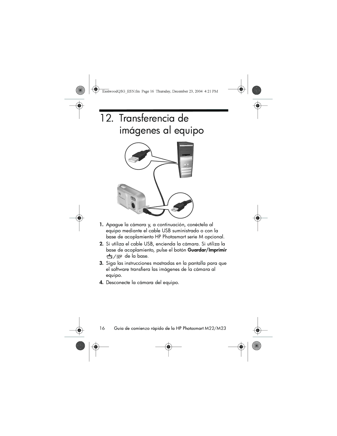 HP M23, M22 manual Transferencia de imágenes al equipo 